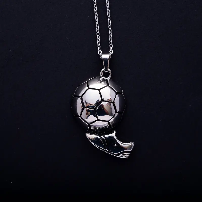 Dije cinerario Balón de fútbol, dije y cadena portador de cenizas en forma de balón de fútbol