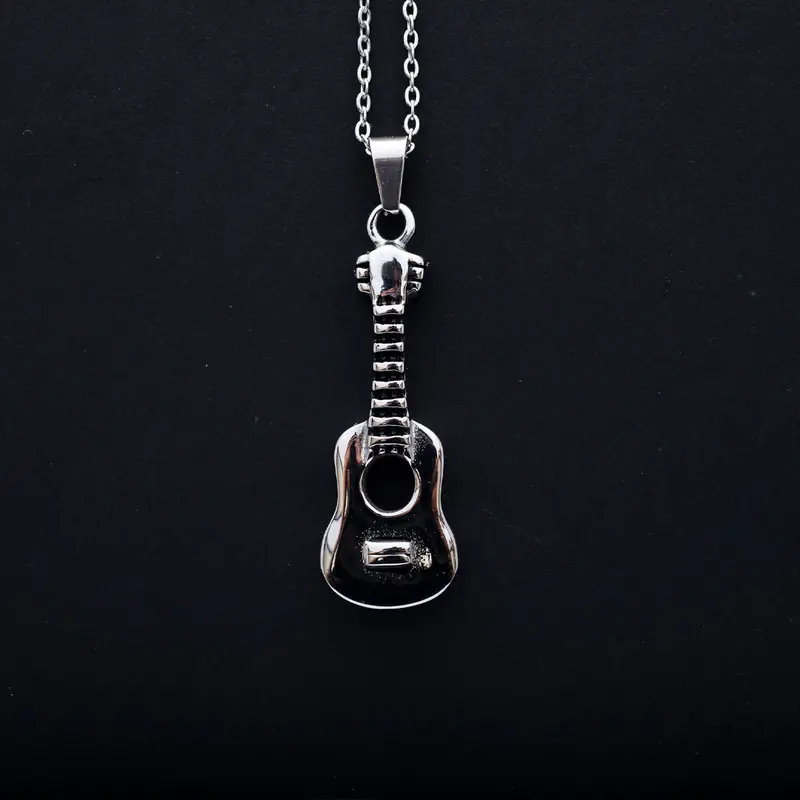 Dije cinerario Guitarra, dije y cadena y portador de cenizas en forma de guitarra